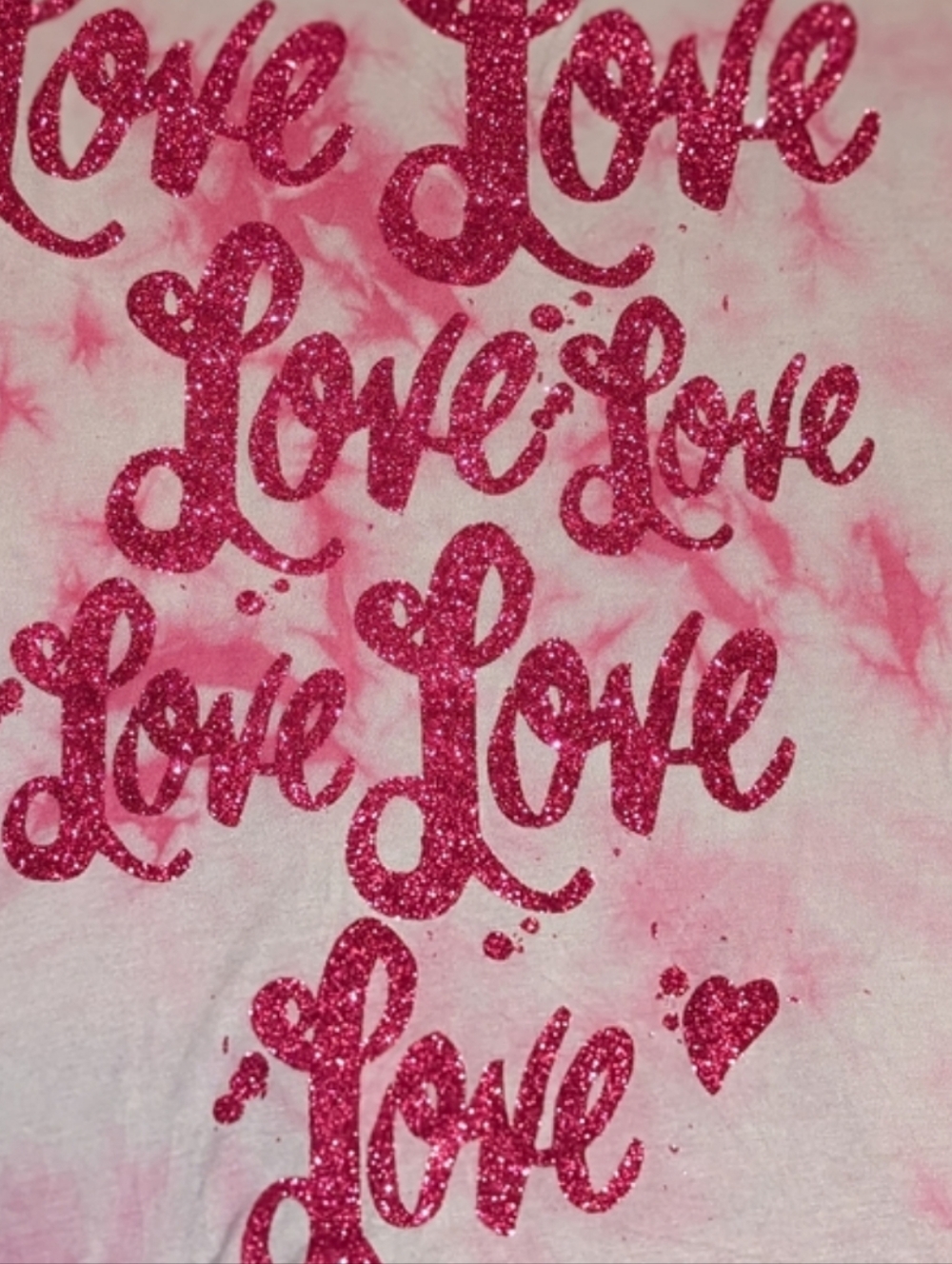 Juicy Couture Y2K Glitter Love Tie Dye Graphic Tee Shirt Top Loose Fit - Picture 8 of 8